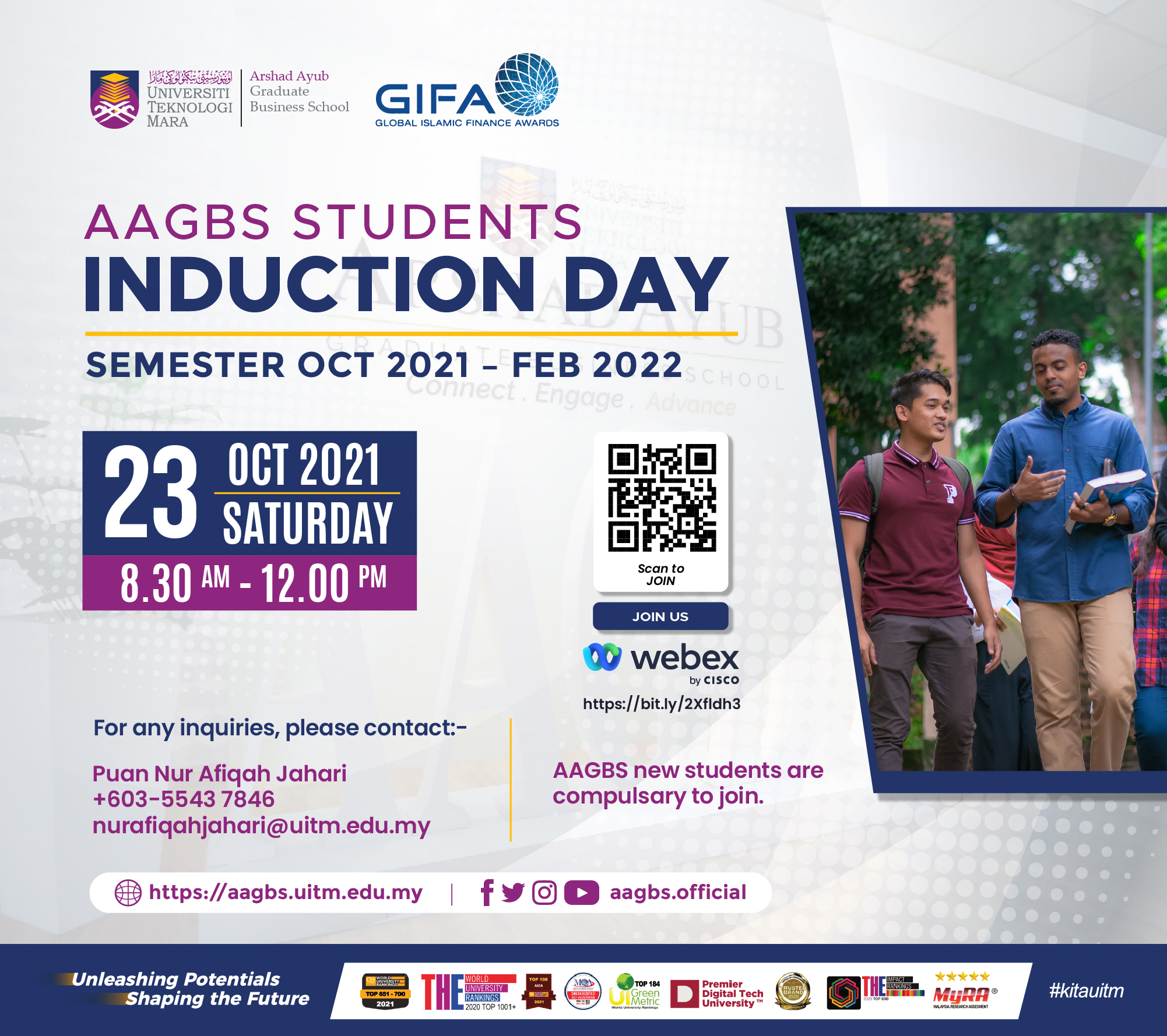 AAGBS Induction Day For New Students Semester Oct 2021 - Feb 2022