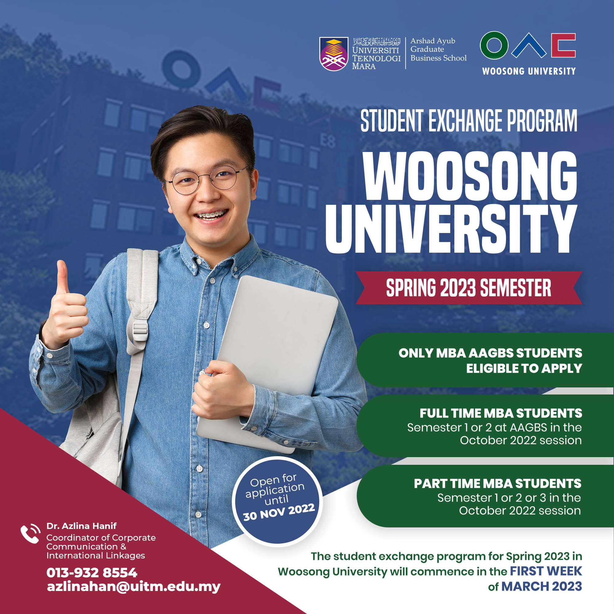 Woosong University Student Exchange Program in Korea (Spring 2023)