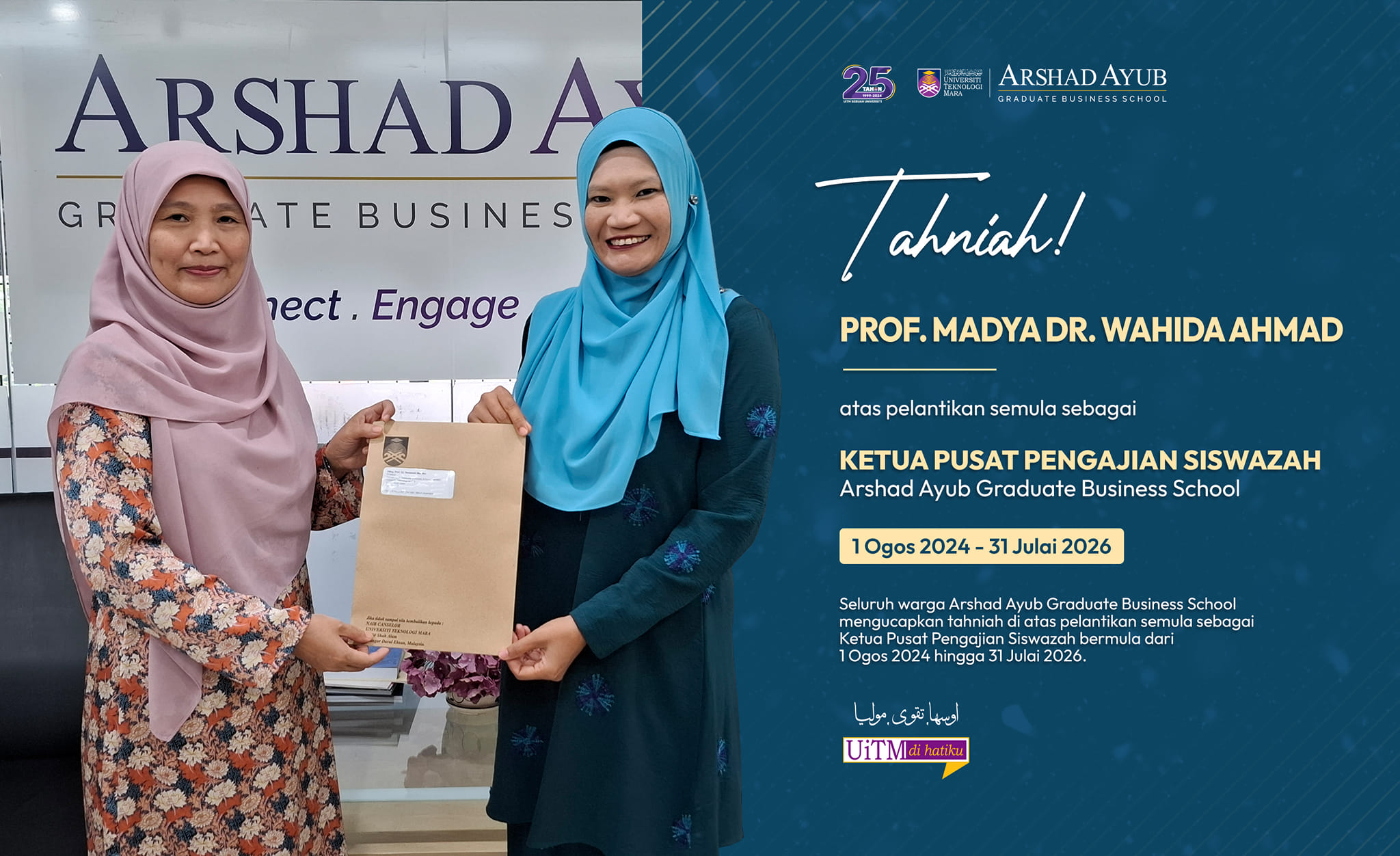 Tahniah PM Dr. Wahida Ahmad | Lantikan KPPS AAGBS